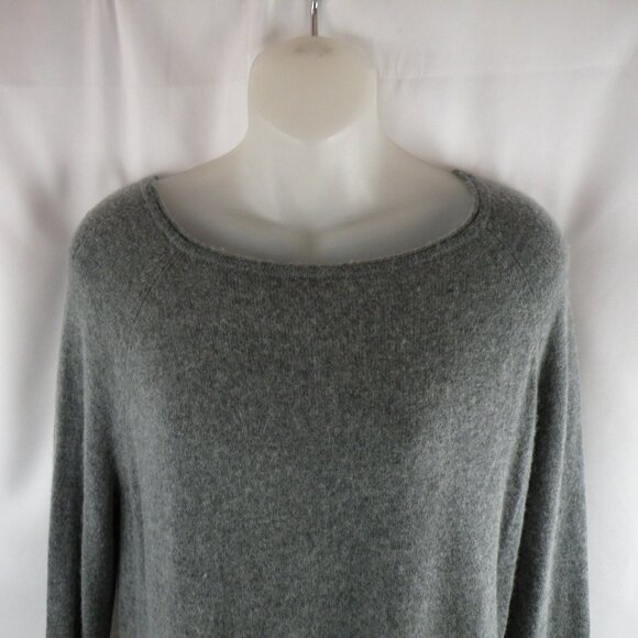 HALOGEN Sweater Women's Gray Cashmere Wool Pullover Tunic Cozy Soft L Petite - Picture 2 of 5